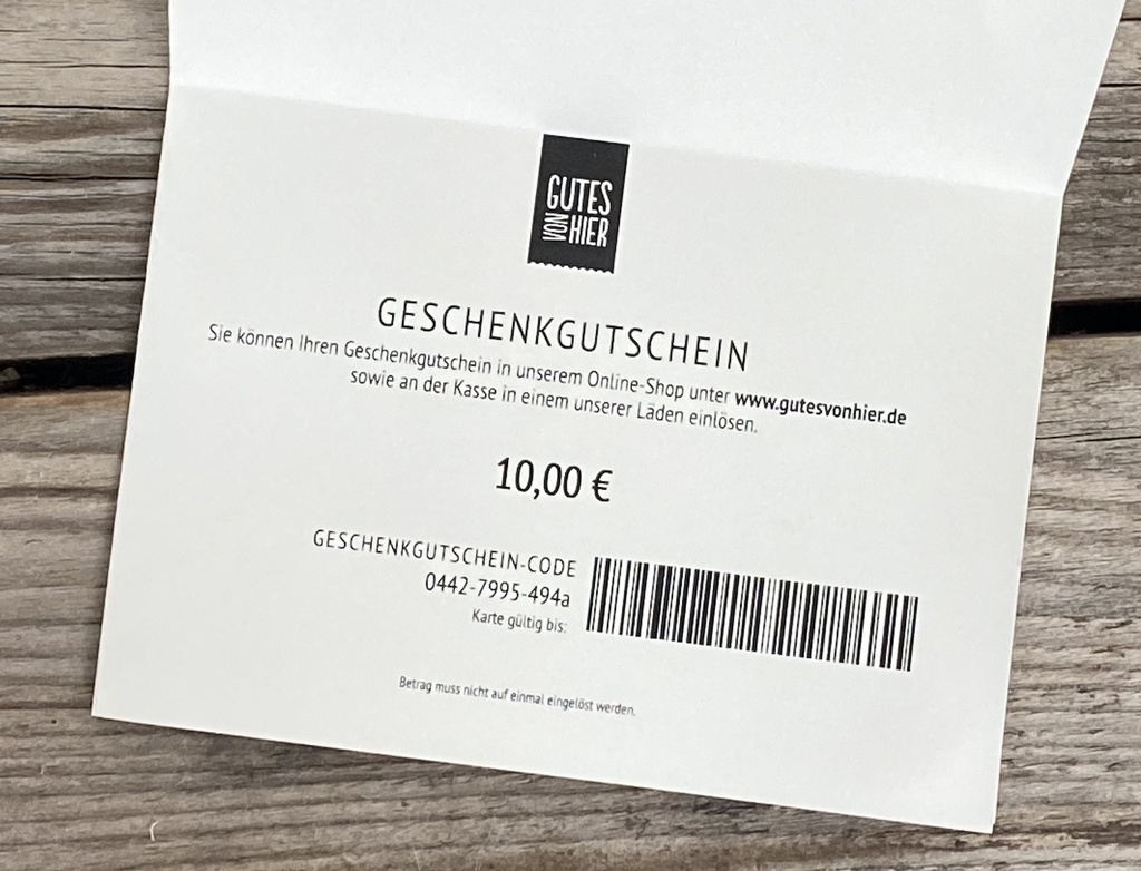 Geschenkgutschein zum Selbstausdruck