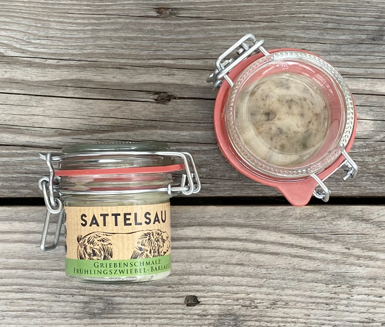 Schirmerhof Sattelsau Frühlingszwiebel-Bärlauch-Griebenschmalz (100g)