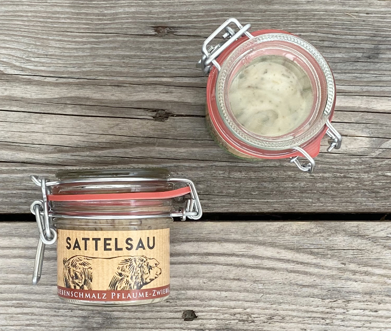 Schirmerhof Sattelsau Pflaumen-Zwiebel-Griebenschmalz 100g