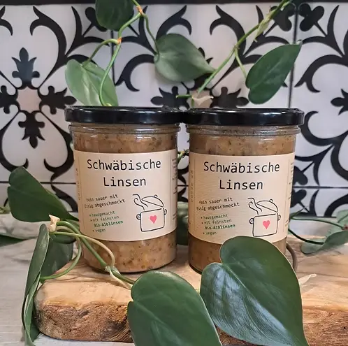 Schwäbische Linsen im Glas
